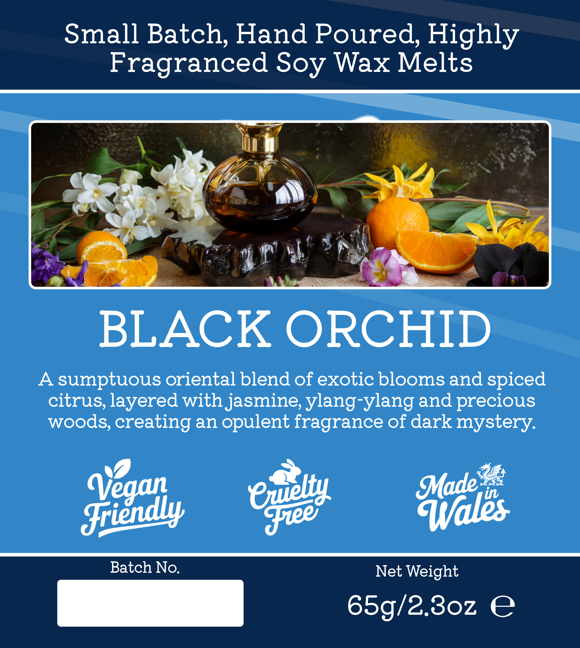 Black Orchid luxury wax melt with complex oriental and floral winter fragrance